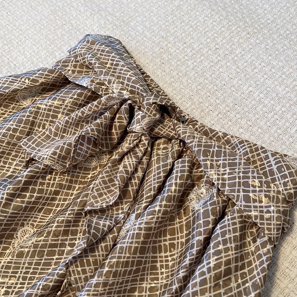 Women’s Andrea Gayle Pull-On Midi Elastic Waist Skirt with Tie Belt Size Medium